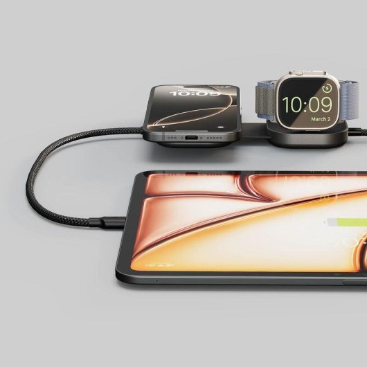Cargador inalámbrico Zens Qi2 USB-C negro compacto