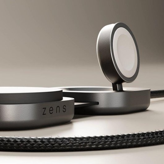 Cargador inalámbrico Zens Qi2 USB-C negro compacto