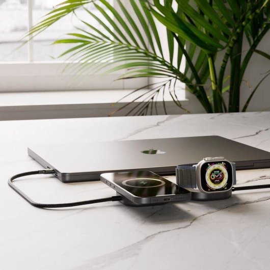 Cargador inalámbrico Zens Qi2 USB-C negro compacto