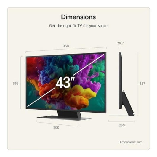 TV LG QNED MiniLED 43QNED87B6A 43" 4K UltraHD 60Hz Smart TV WebOS HDR10 HLG IA Magic Remote