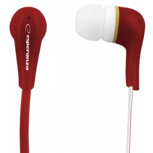 Auriculares Esperanza EH146R con cable Mini Jack 3,5 mm para música, rojos