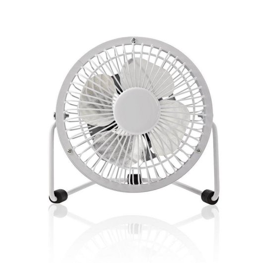 Mini Ventilador USB de Sobremesa Nedis FNDK1WT10 3W 1 Velocidad Inclinación Ajustable Compacto