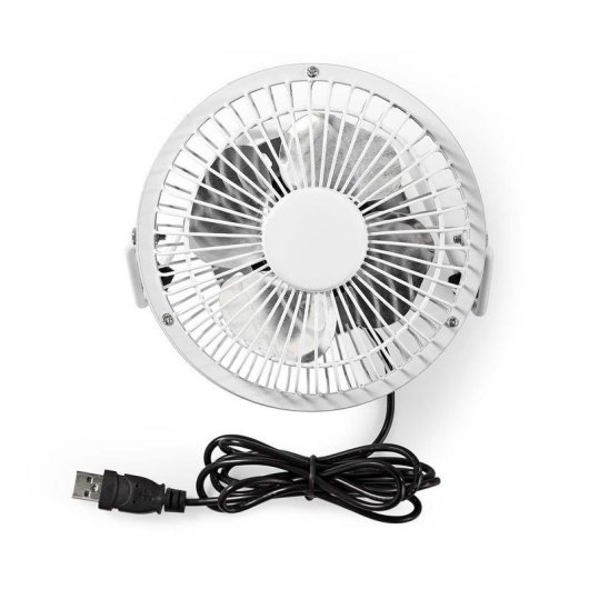 Mini Ventilador USB de Sobremesa Nedis FNDK1WT10 3W 1 Velocidad Inclinación Ajustable Compacto