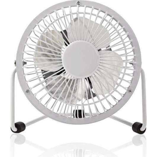 Mini Ventilador USB de Sobremesa Nedis FNDK1WT10 3W 1 Velocidad Inclinación Ajustable Compacto