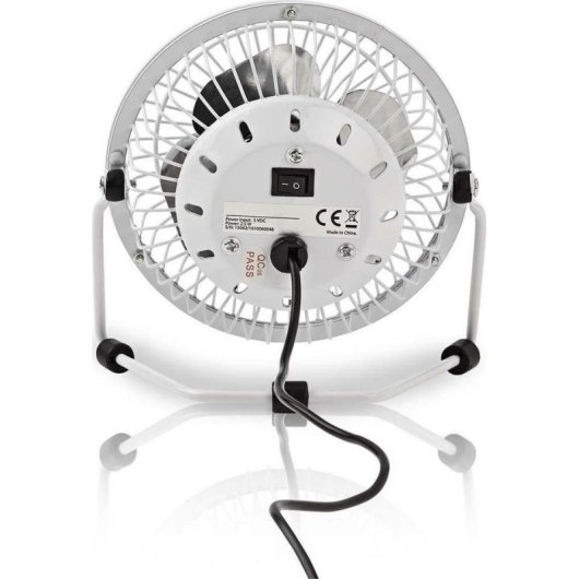 Mini Ventilador USB de Sobremesa Nedis FNDK1WT10 3W 1 Velocidad Inclinación Ajustable Compacto