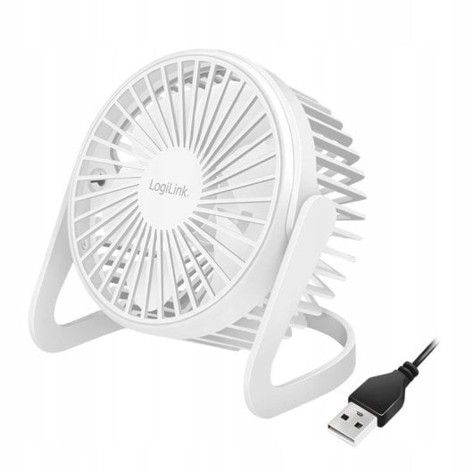 Ventilador de Sobremesa LogiLink UA0402 USB Silencioso Inclinación Ajustable Compacto
