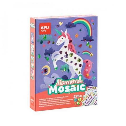 Gioco di Mosaico APLI Kids 17927 Multicolore 4 Lamine 276 Diamanti