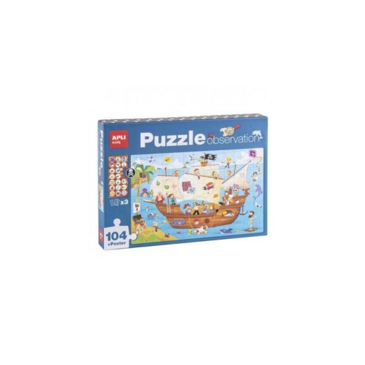 Puzzle APLI Kids 17917 Piratenschiff 104 Teile 5 Jahre