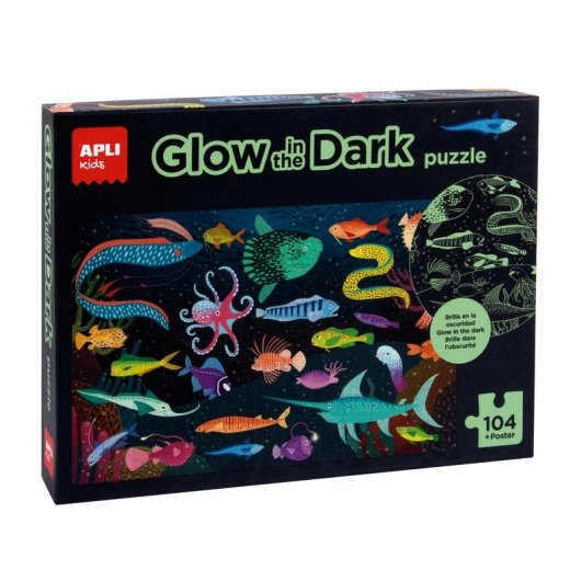 Puzzle APLI Kids 104 pezzi 5 anni Oceano Fluorescente