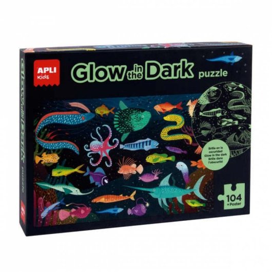Puzzle APLI Kids 104 pezzi 5 anni Oceano Fluorescente