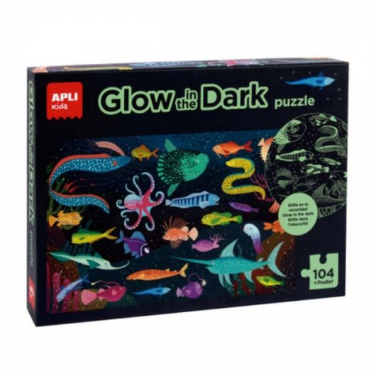 Puzzle APLI Kids 104 pezzi 5 anni Oceano Fluorescente
