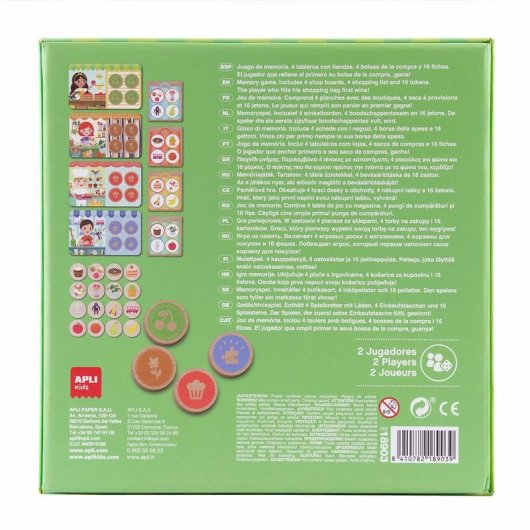 Juego Memo Loto de Madera APLI Kids 18903 Memoria y Deducción 2 a 4 Jugadores