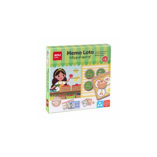 Juego Memo Loto de Madera APLI Kids 18903 Memoria y Deducción 2 a 4 Jugadores