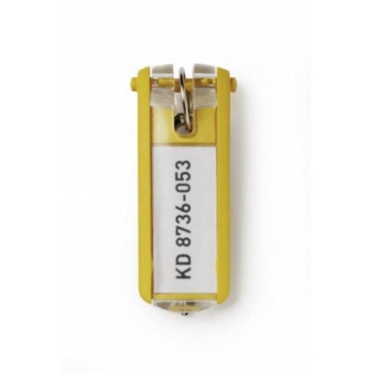 Portachiavi Durable Key Clip Giallo 25 mm x 68 mm 6 pezzi