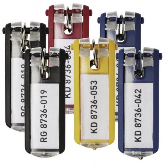 Portachiavi Durable Key Clip Giallo 25 mm x 68 mm 6 pezzi