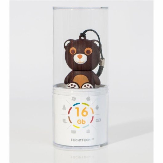 Chiavetta USB TECH ONE TECH TEC5124-16 16 GB USB 2.0 marrone