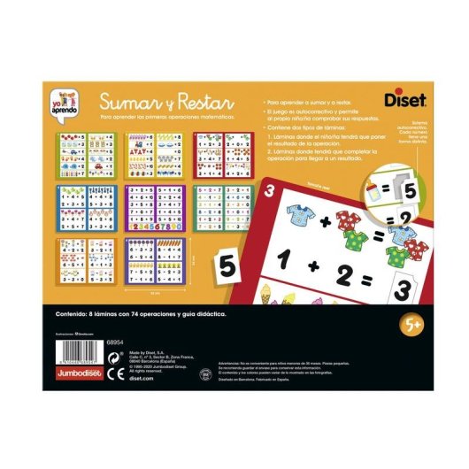 Juego Educativo Diset Yo Aprendo - Sumar Y Restar 5 años Cartón Plástico Multicolor