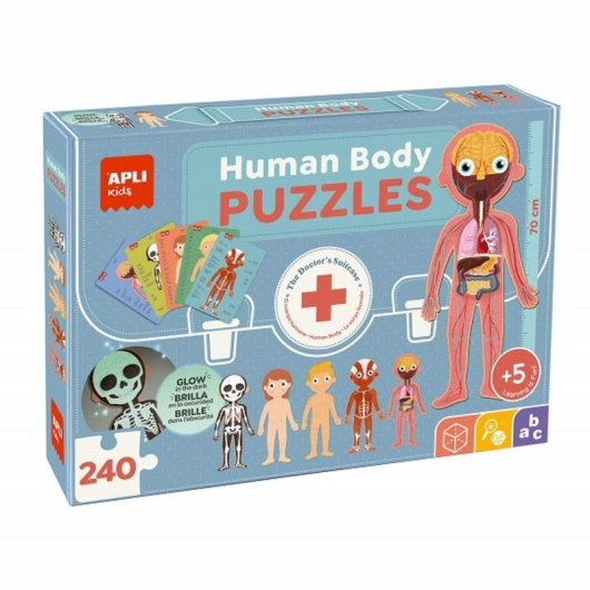 Puzzle Educativo APLI Menschlicher Körper 240 Teile +5 Jahre