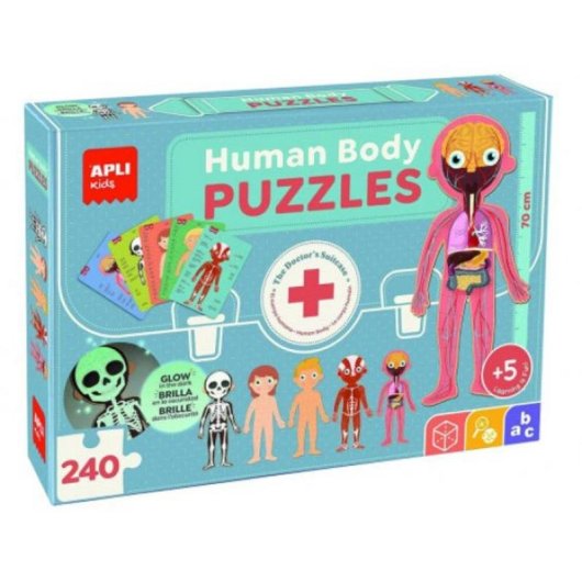 Puzzle Educativo APLI Menschlicher Körper 240 Teile +5 Jahre