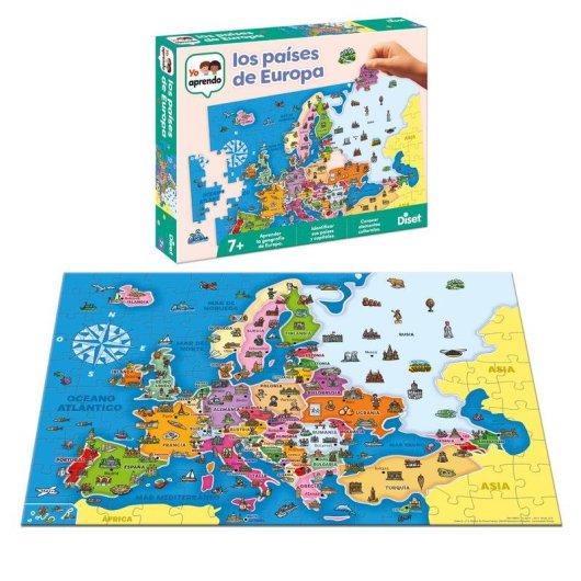 Puzzle Diset Yo Aprendo - Países de Europa Juego Educativo Cartón 7 años