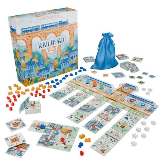 Juego de mesa Railroad Tiles Asmodee Horrible Guild 1-4 jugadores