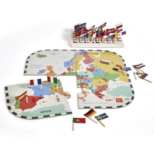 Puzzle APLI Kids 19437 Flaggen 4 Teile 5 Jahre