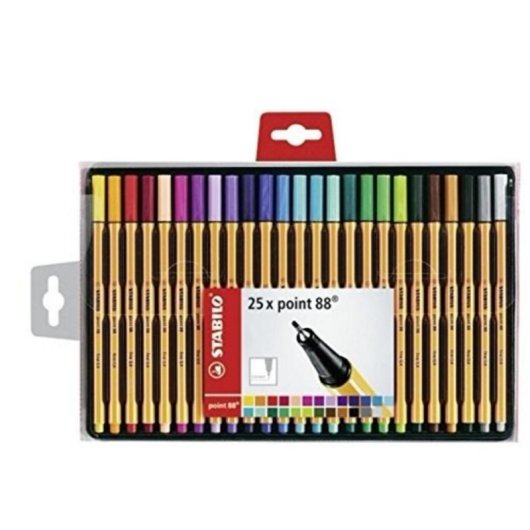 Rotuladores STABILO Point 88 Multicolor Pack 25 Unidades