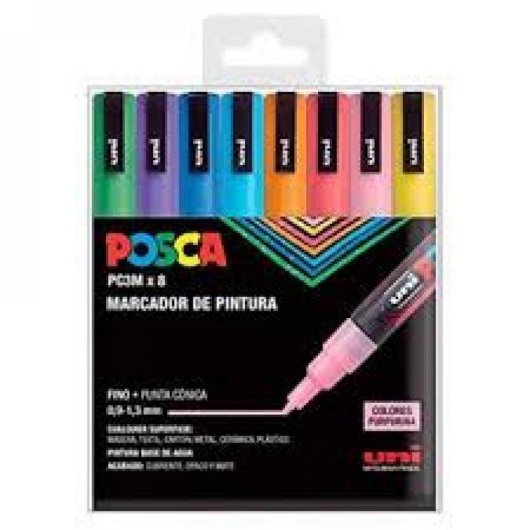 Posca PC-3M 8 Farben Purpurina Stiftset