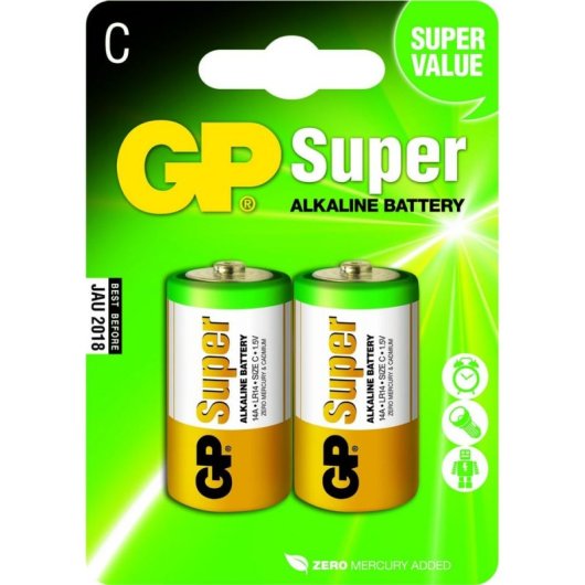 GP Batteries Super Alkaline C 1.5V Batterie 2er Pack