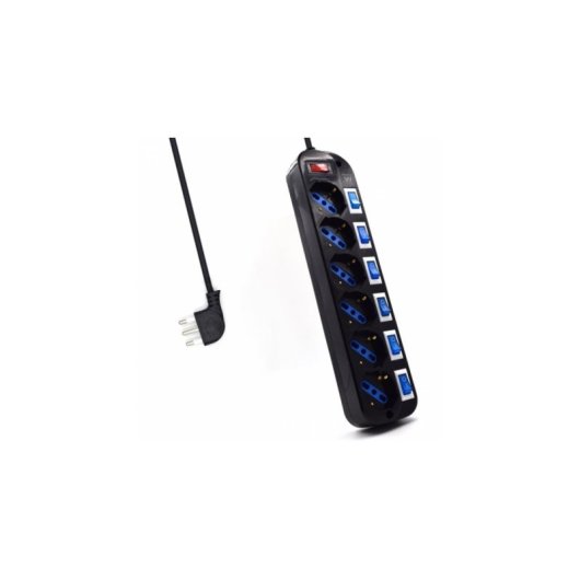 Multipresa Ewent EW3850 6 prese Tipo F e L con interruttori e protezione bambini