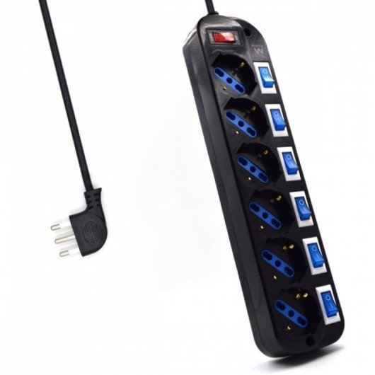 Multipresa Ewent EW3850 6 prese Tipo F e L con interruttori e protezione bambini