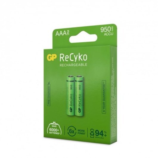 Wiederaufladbare Batterien GP Batteries AAA 1.2V 950mAh NiMH Pack 2 Stück