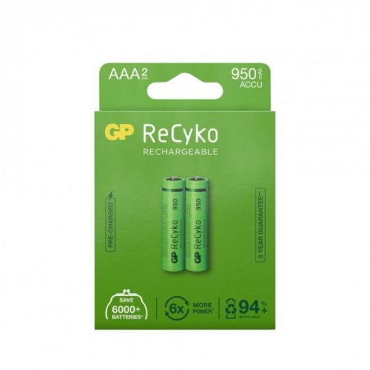 Wiederaufladbare Batterien GP Batteries AAA 1.2V 950mAh NiMH Pack 2 Stück