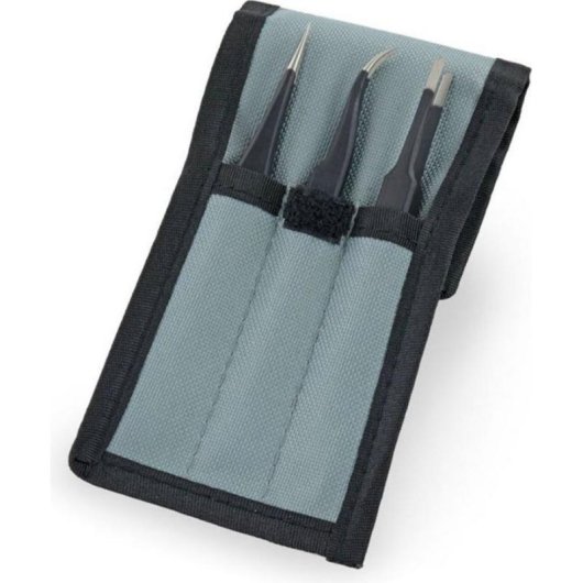 Pinças de precisão iFixit Pro 3 unidades aço preto 127 mm