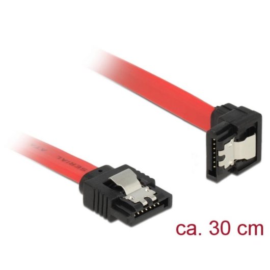Cavo SATA Delock 0,3 m Maschio/Maschio Nero/Rosso 6 Gb/s