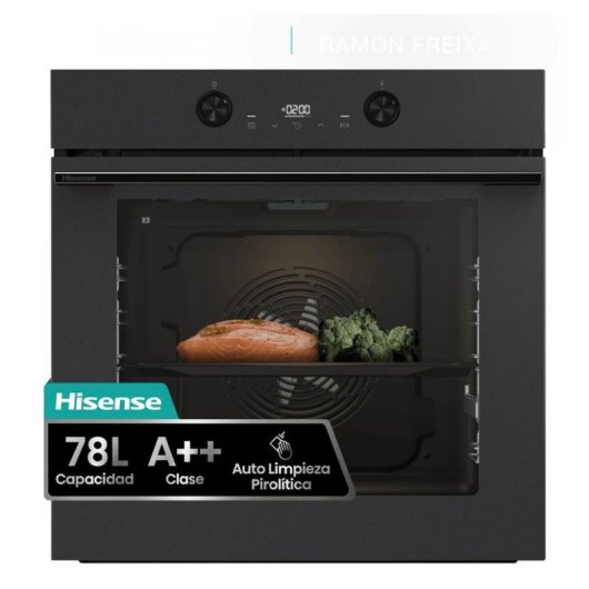 Horno Multifunción Hisense BI64223EPMB 78L 60cm Pirolítico A++ AirFryer Pizza Negro