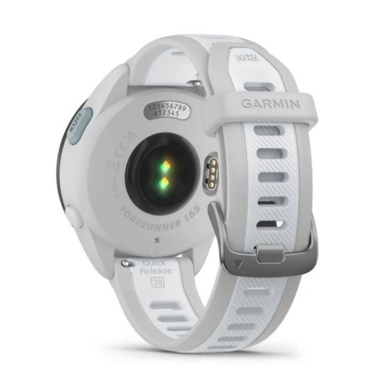 Garmin Forerunner 165 Bluetooth GPS 43mm Grau Weißes Armband Pulsuhr SpO2 5ATM