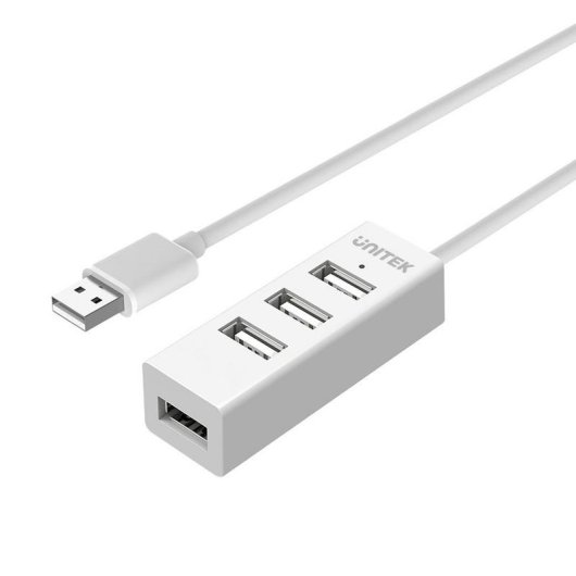 Hub Unitek 4 puertos USB 2.0 480 Mbit/s modelo Y-2146 blanco compacto