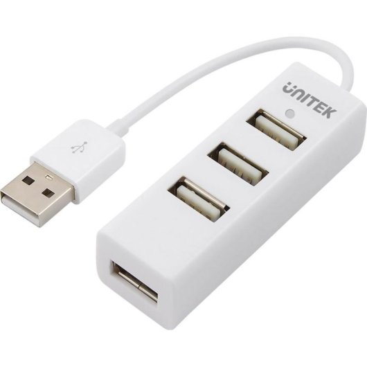 Hub Unitek 4 puertos USB 2.0 480 Mbit/s modelo Y-2146 blanco compacto