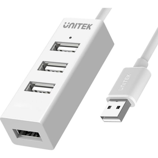 Hub Unitek 4 puertos USB 2.0 480 Mbit/s modelo Y-2146 blanco compacto
