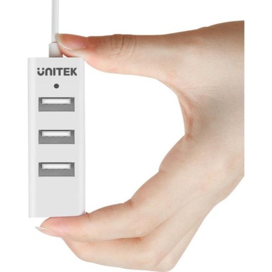 Hub Unitek 4 puertos USB 2.0 480 Mbit/s modelo Y-2146 blanco compacto