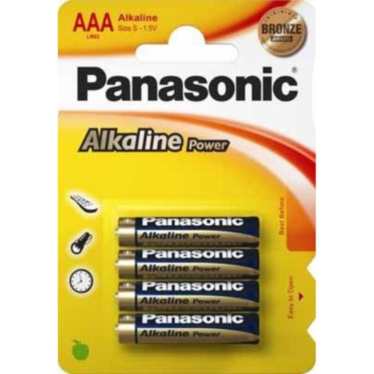 Alkaline-AAA-Batterie Panasonic LR03APB 1,5 V 4 Stück Blau Gold