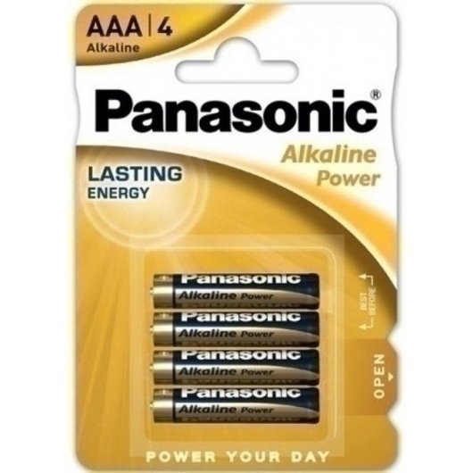 Alkaline-AAA-Batterie Panasonic LR03APB 1,5 V 4 Stück Blau Gold