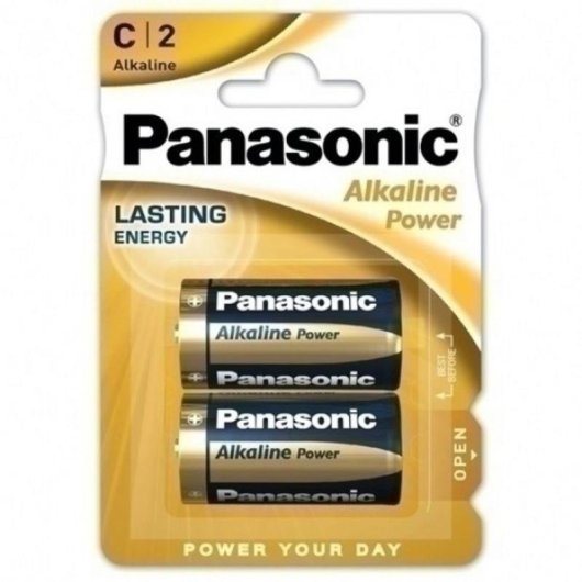 Pila Panasonic Alcalina LR14 C 1,5 V 2 piezas Azul Oro