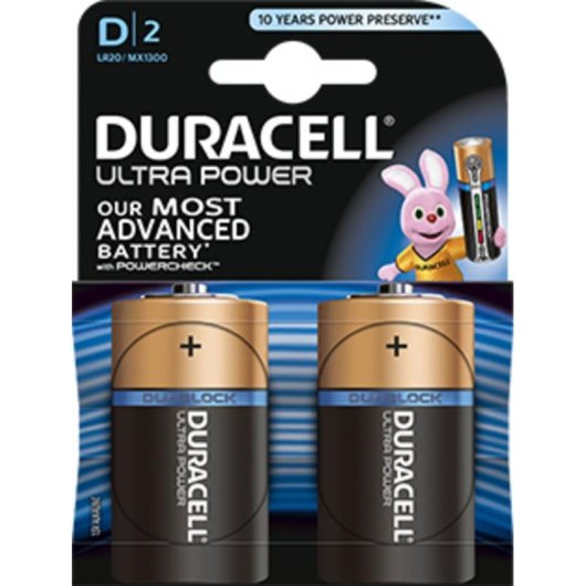 Pila Duracell Ultra Power D Alcalina 1,5 V 2 piezas