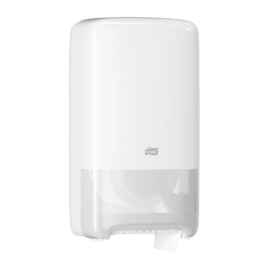 Distributeur de papier hygiénique Tork Mid-Size pour deux rouleaux Elevation blanc plastique