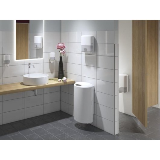 Distributeur de papier hygiénique Tork Mid-Size pour deux rouleaux Elevation blanc plastique