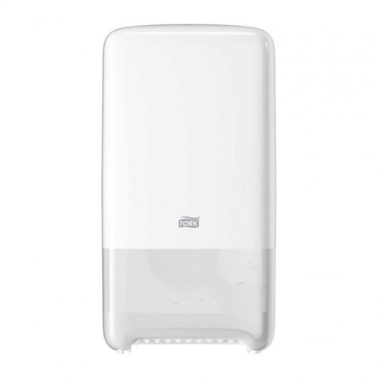 Distributeur de papier hygiénique Tork Mid-Size pour deux rouleaux Elevation blanc plastique