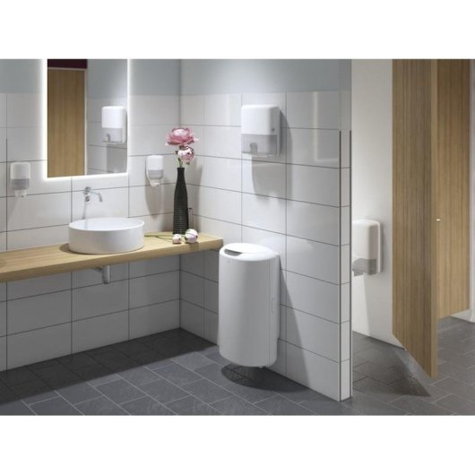 Distributeur de papier hygiénique Tork Mid-Size pour deux rouleaux Elevation blanc plastique