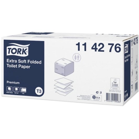 Papel Higiénico Plegado Tork Extrasuave Premium 252 Hojas Blanco